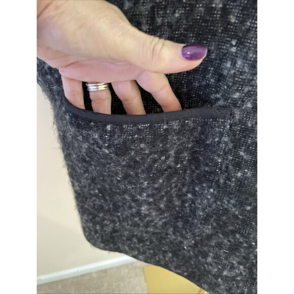 LOFT ANN TAYLOR Hooded Poncho Cape Women's XS/S Gray Open Front Boho Cozycore - Picture 4 of 9